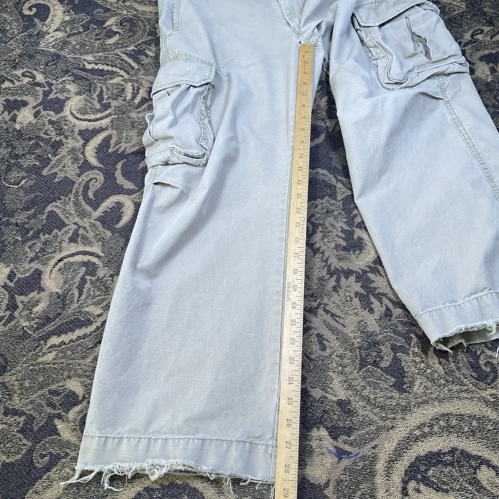 Vtg Y2k Banana Republic Beige Cargo Pants Mens Size 32x30 Distressed